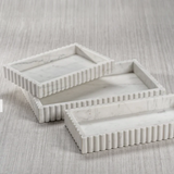 Camogili Scalloped White Marble Tray