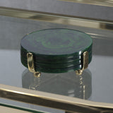 Spiga Green Coasters Set on Gold Stand
