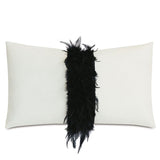 Raven Feathery Border Pillow