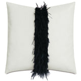 Raven Feathery Border Pillow