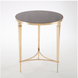 Round French Square Leg Table with Black Granite Top