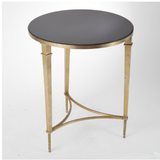 Round French Square Leg Table with Black Granite Top