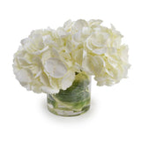 Hydrangea Arrangement in Leaf Lined Glass