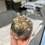 4.75" Silver Sequin Pearl Ornament