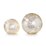 Mercury Glass Lighted Balls 8"