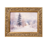 Winter Landscape | Antique Inspired Brass Heirloom Framed Art