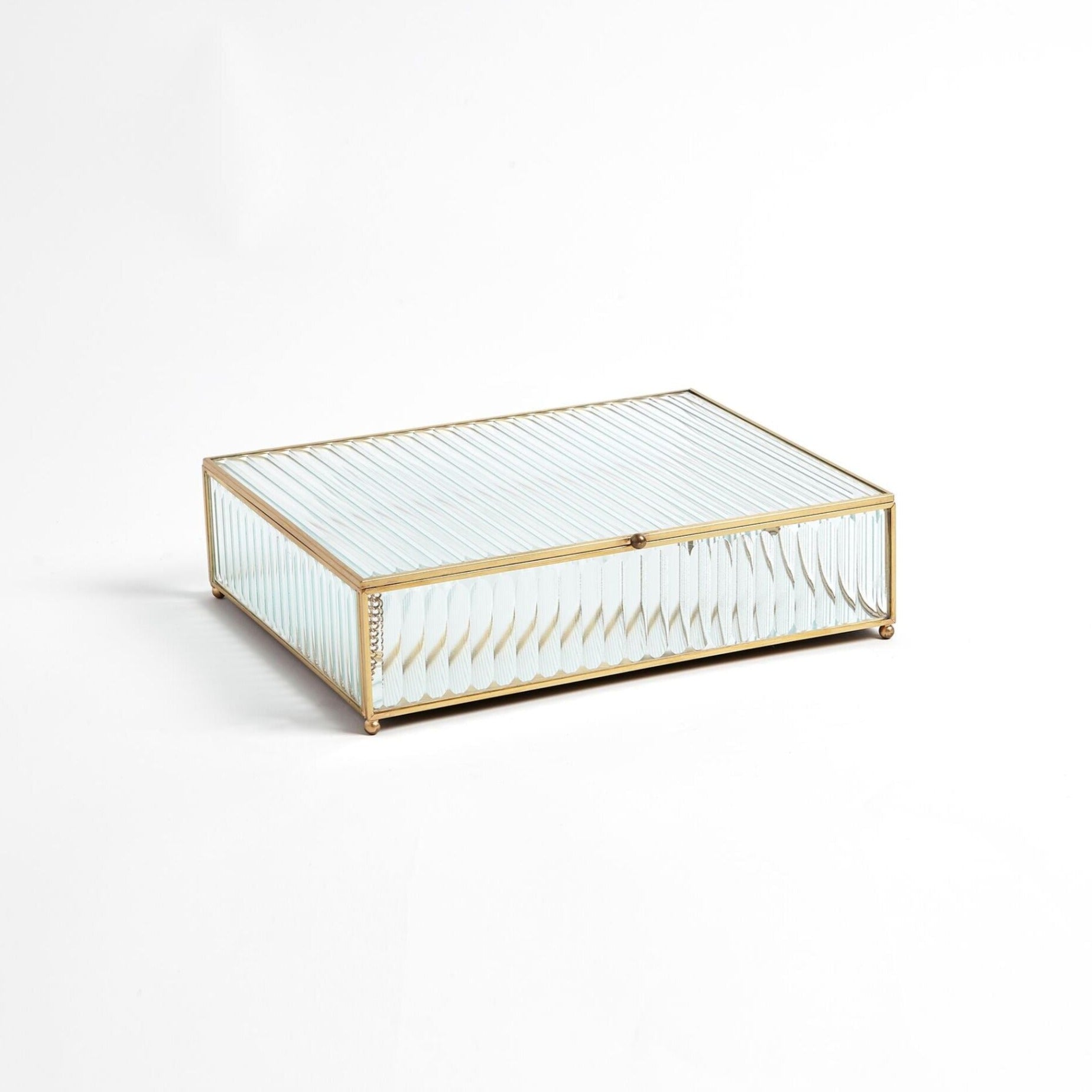 Reeded Square Glass Box – The Happy Home