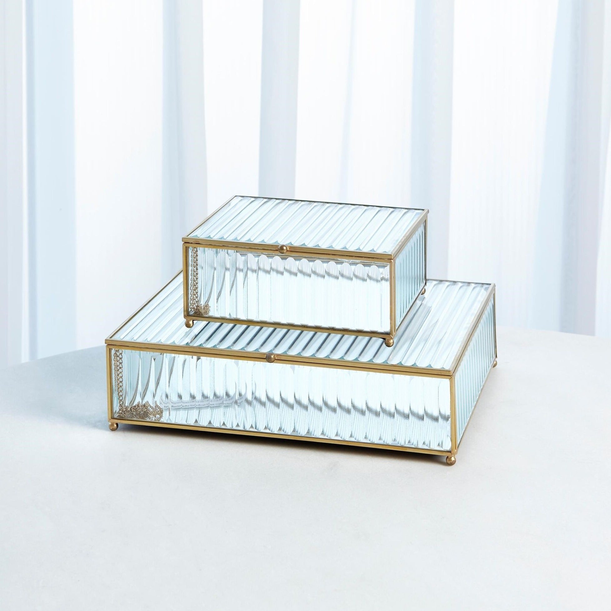 Square Reeded Glass Reeded Square Glass Box – The Happy Home