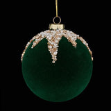 Hunter Green Velvet Bead Ornament