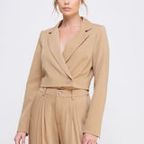 Camel Crop Blazer