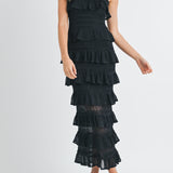 Savannah Black Ruffle Dress