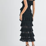 Savannah Black Ruffle Dress