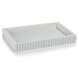 Camogili Scalloped White Marble Tray