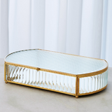 Reeded Glass Oval Box