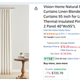 Vision Home 95" Natural Curtains