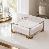Clear Acrylic Cocktail Napkin Holder Brass Corners