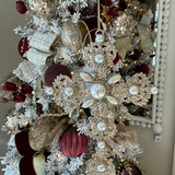 Glitter and Pearl Cross Ornament