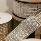 Glitter Metallic Platinum Pane Ribbon