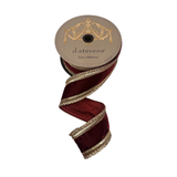 Velvet Gold Braid Jewel Trim, Ruby Ribbon