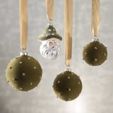 Glass Felt Ball Ornament with Gold Studs