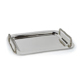 Metal Tray with Woven Handles