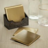 Nika Shagreen Leather Coasters with Holder