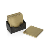 Nika Shagreen Leather Coasters with Holder