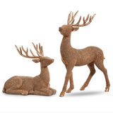 Bronze Glittered Deer - Set of 2