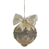 Ivory Ornament with Silver Beads and Bow