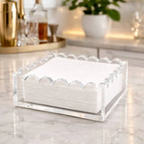 Scalloped Acrylic Cocktail Napkin Holder, Clear