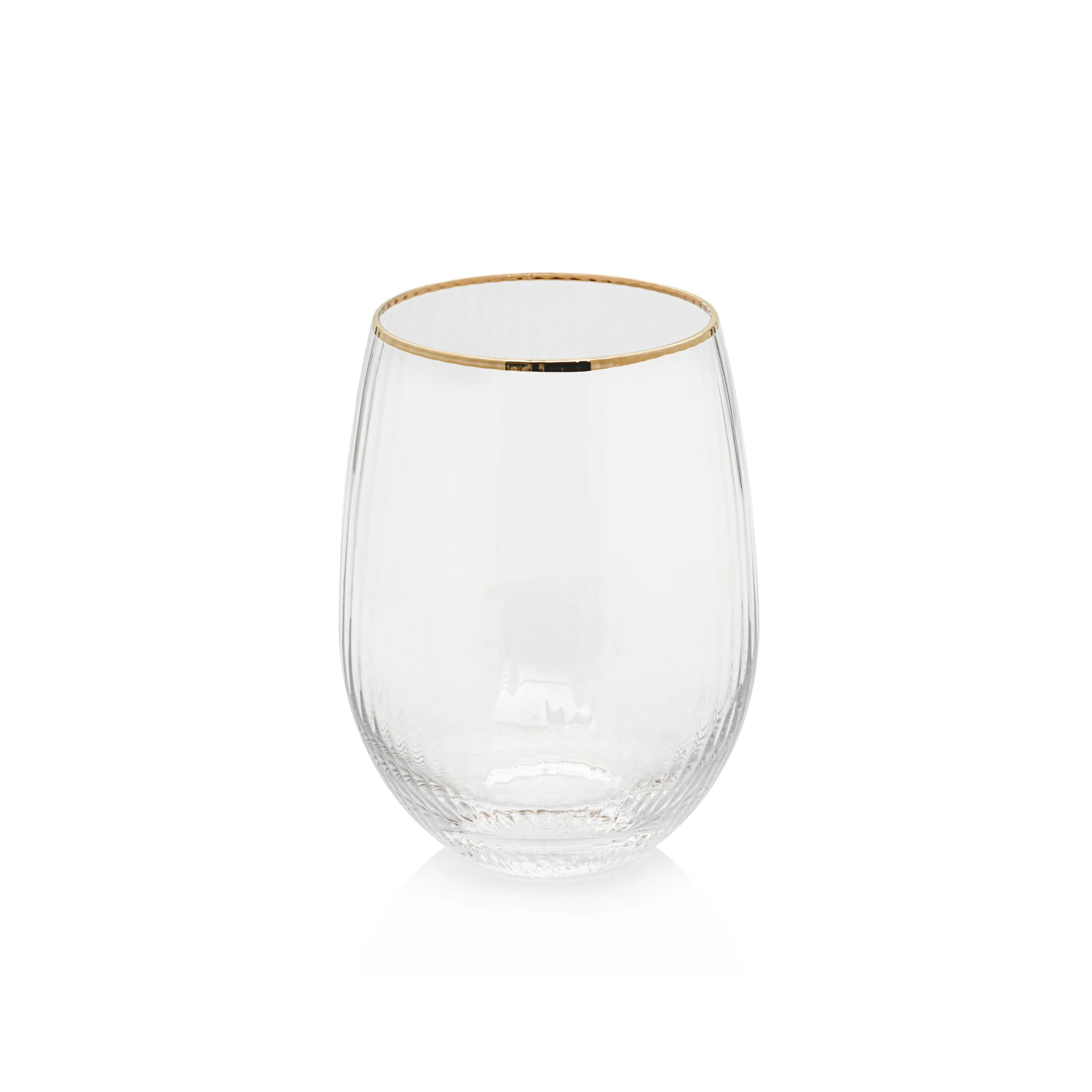 Optic Stemless All Purpose Glass With Gold Rim